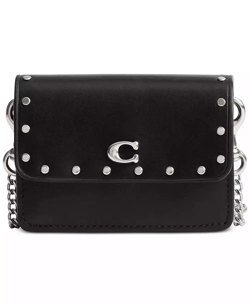 Coach Half Flap Leather Card Case with Rivets 1