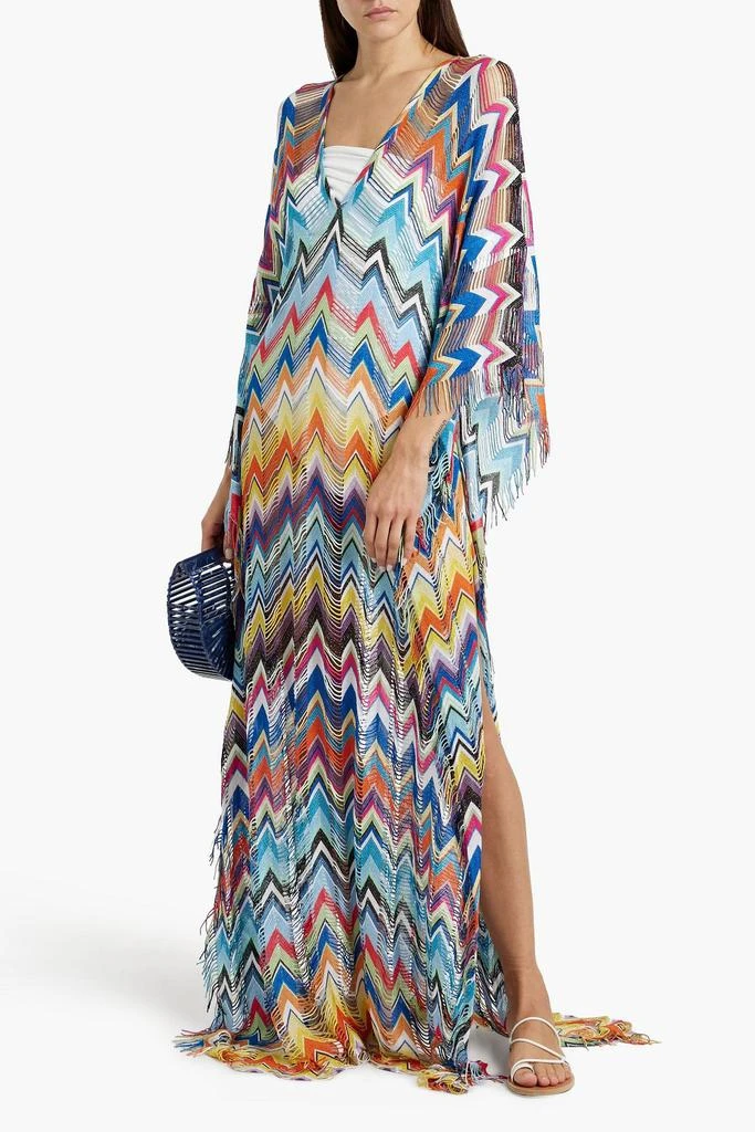 Missoni Fringed metallic crochet-knit maxi dress 2