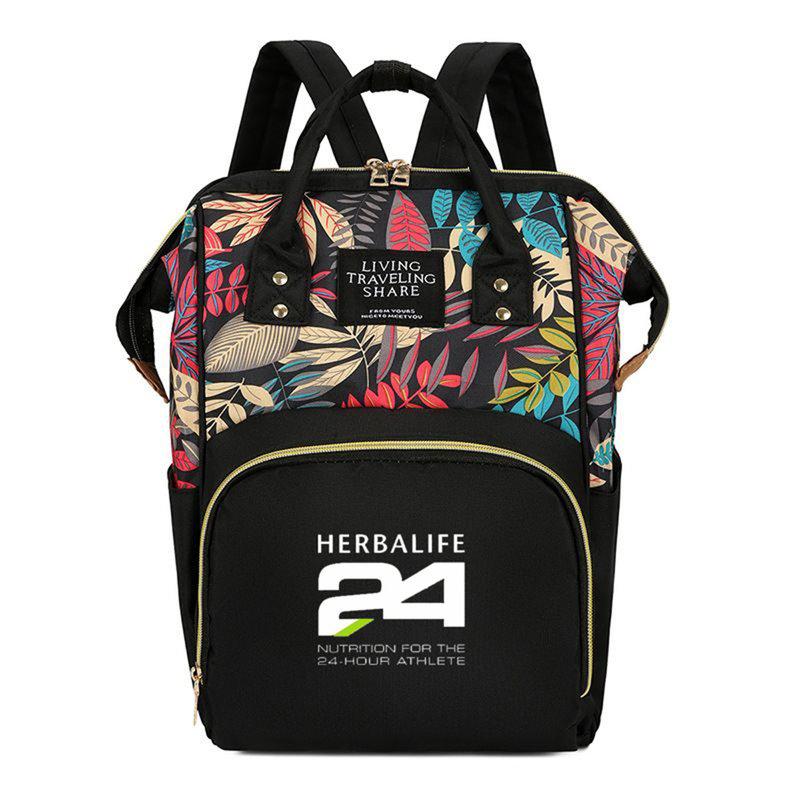 SheShow Fashion Simplicity Herbalife Travel Sport Hiking Bag Multi Functional Large Capacity Canvas Backpack Printed Version