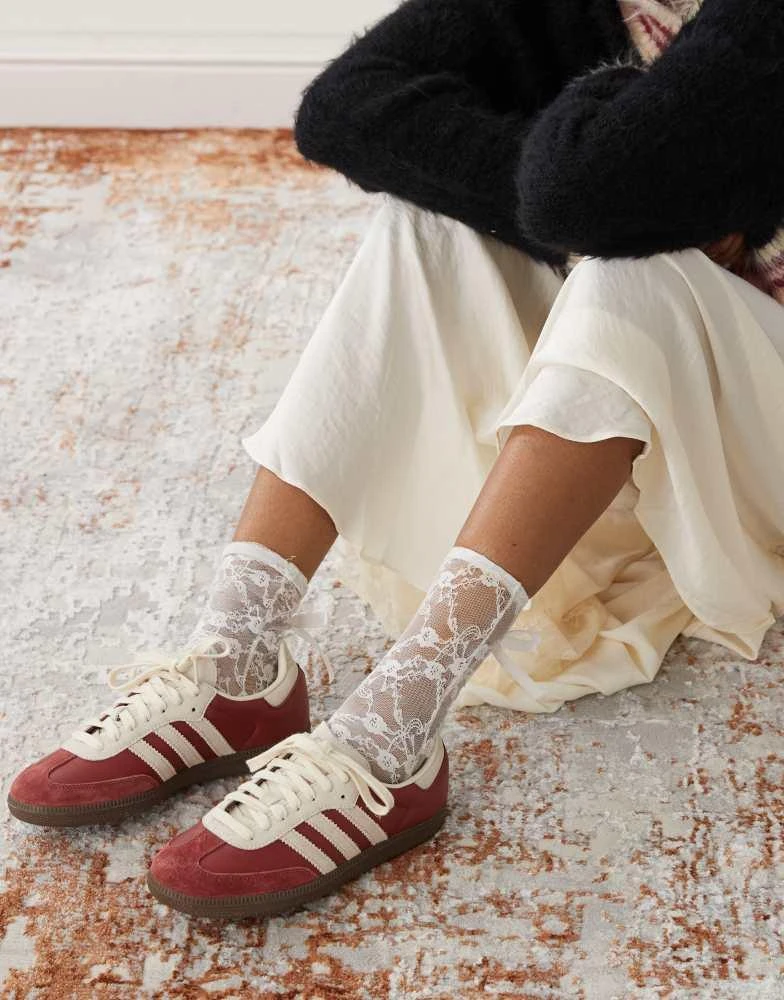 Adidas adidas Originals Samba OG trainers in burgundy and beige 1