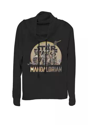 Star Wars Wars The Mandalorian Boba Fett Character Group Cowl Neck Graphic Pullover