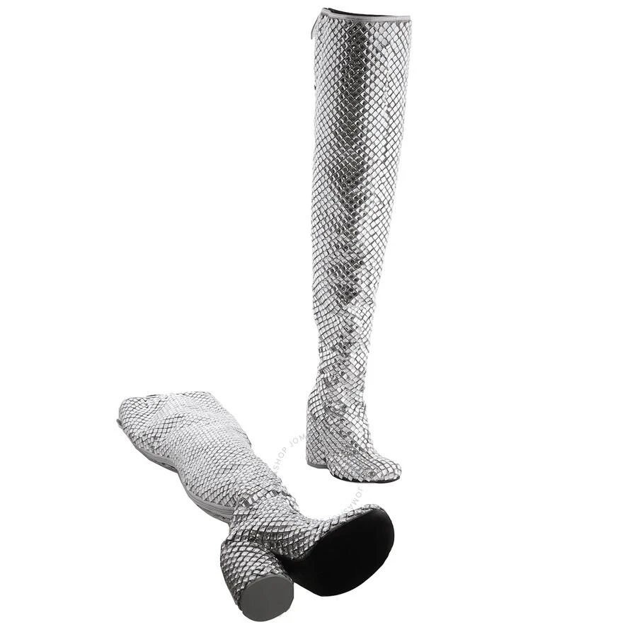 Burberry Burberry Anita Over-The-Knee 110 mm Heel Boot in Silver/Crystal, Brand Size 36 ( US Size 6 ) 2