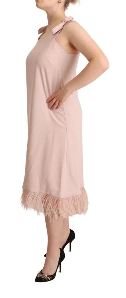 P.A.R.O.S.H. Polyester Sleeveless Midi Feather Shift Women
s Dress 2