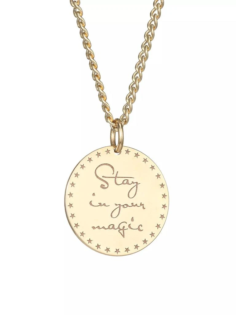 Zoë Chicco Mantras 14K Yellow Gold "Stay In Your Magic" Disc Pendant Necklace 1