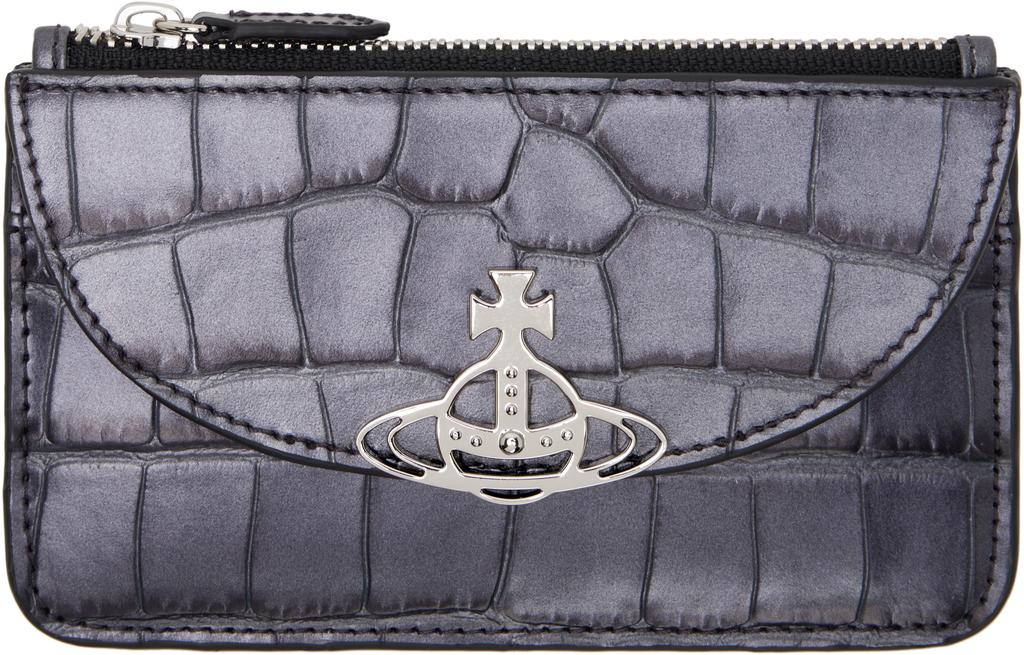 Vivienne Westwood Black Half Moon Flat Card Holder - Bags
