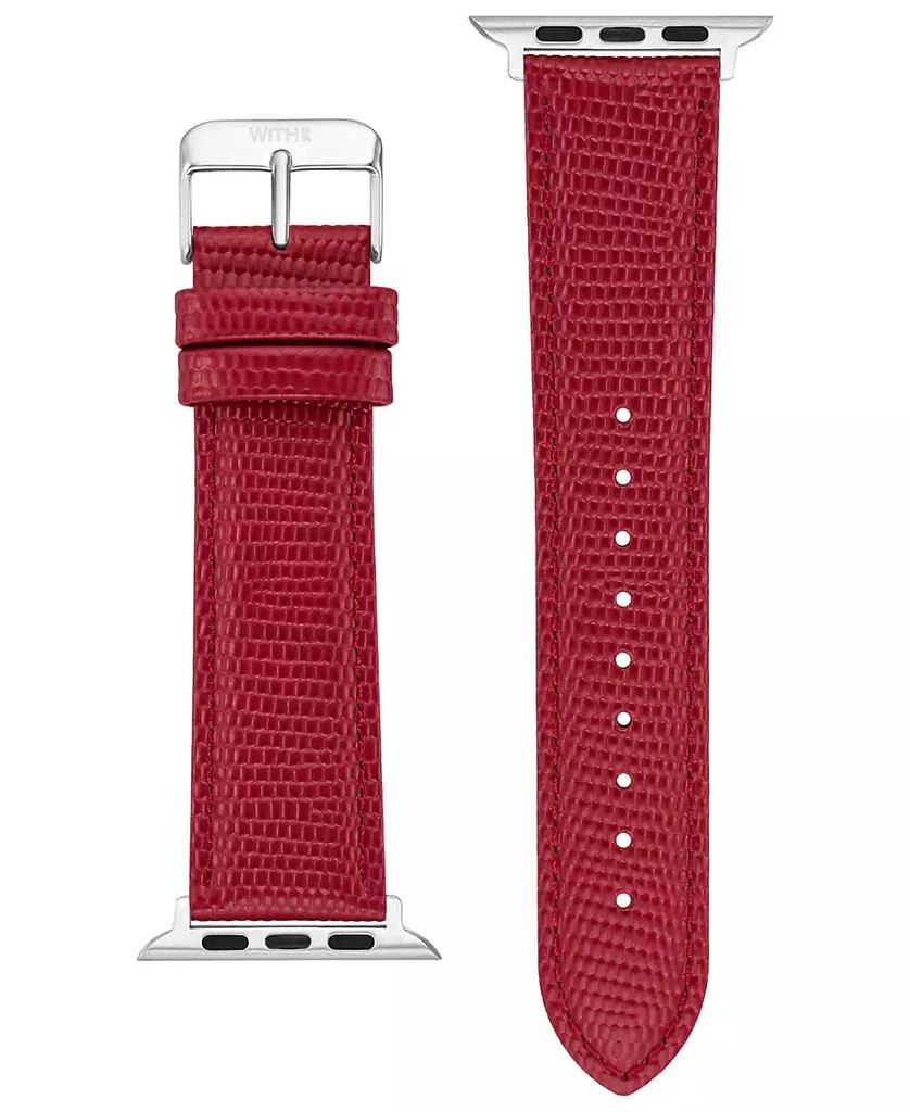 WITHit Red Genuine Lizard Grain Leather Band designed for Apple Watch® 42mm (Series 10) & 38/40/41mm 3