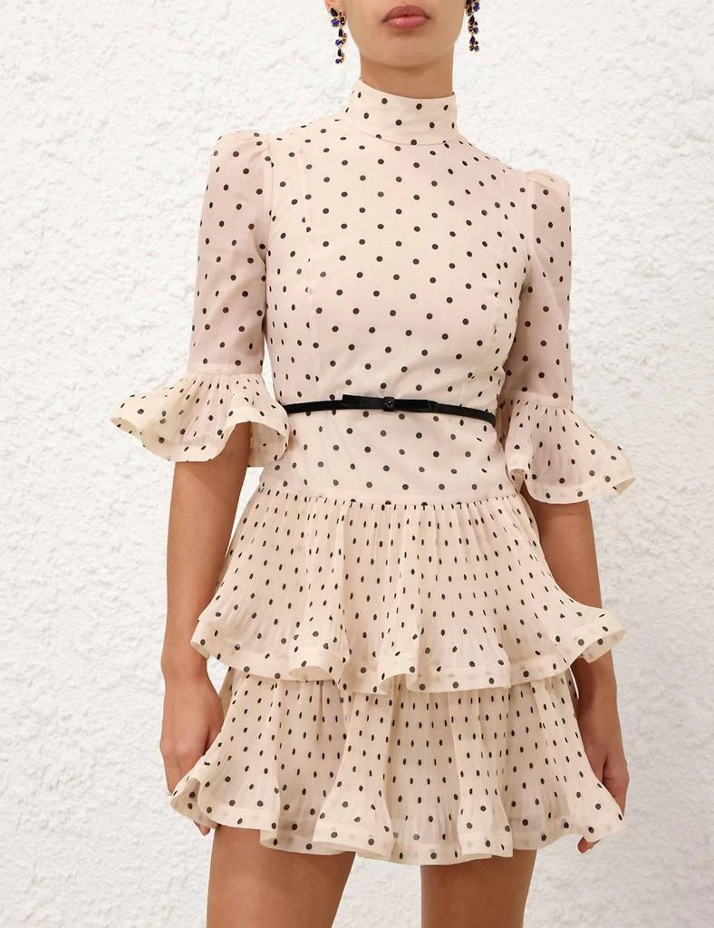 zimmermann pleated long sleeve mini dress Zimmermann Zimmermann Lovestruck Pleated Mini Dress