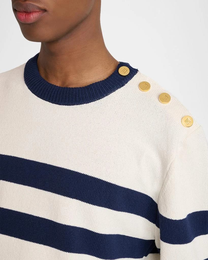 Balmain Men
s Striped Cotton-Blend Sweater 5