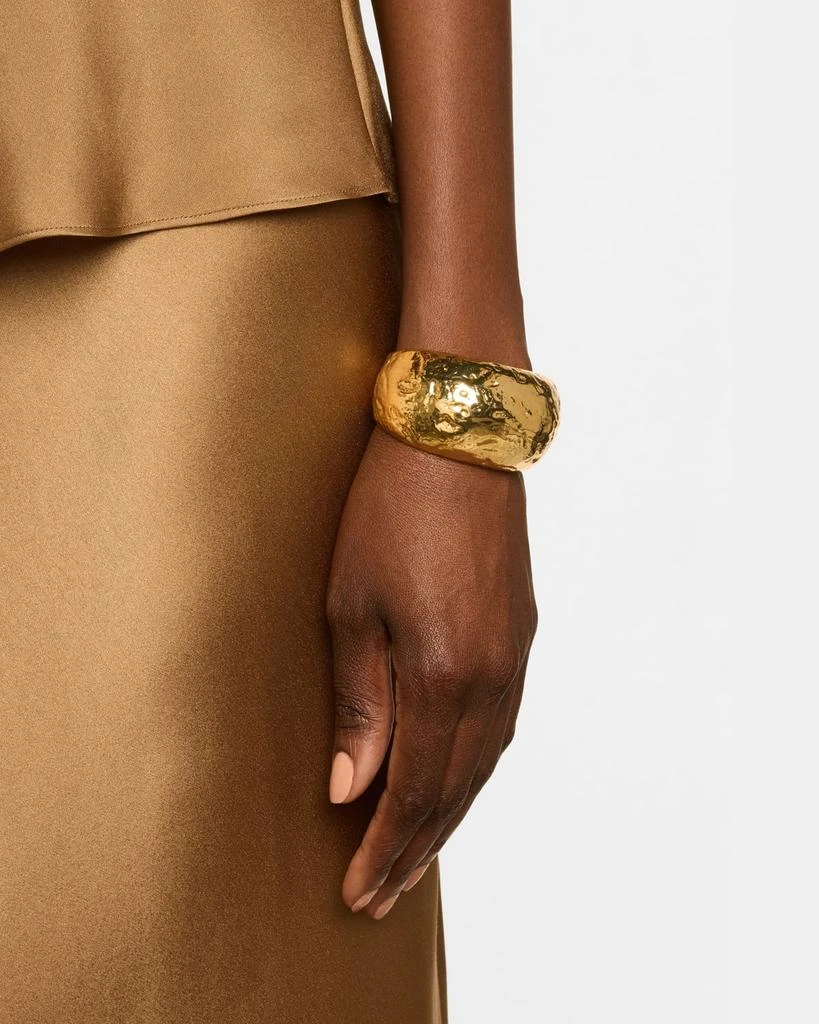 Kenneth Jay Lane 22K Hammered Gold Cuff Bracelet 2