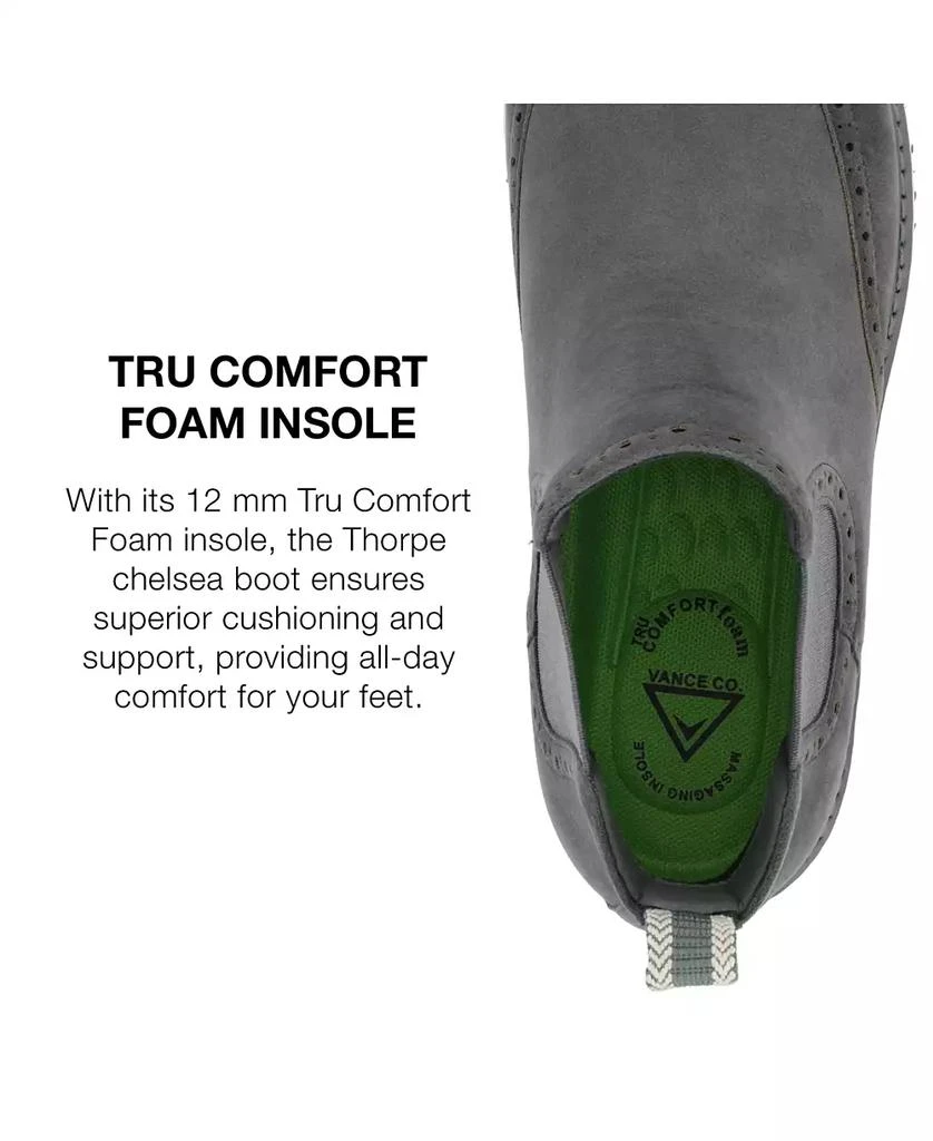 Vance Co. Men's Thorpe Tru Comfort Foam Wingtip Slip-On Chelsea Boots 6