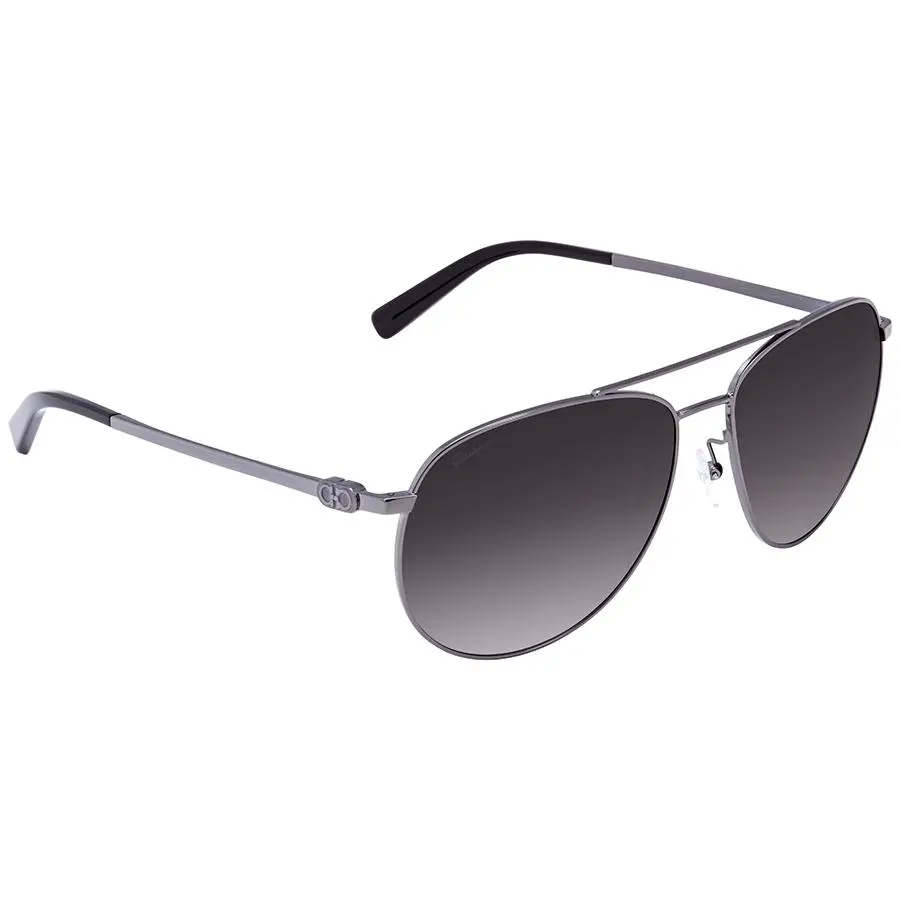 Salvatore Ferragamo Salvatore Ferragamo Dark Grey Gradient Pilot Unisex Sunglasses SF157S 069 60 3