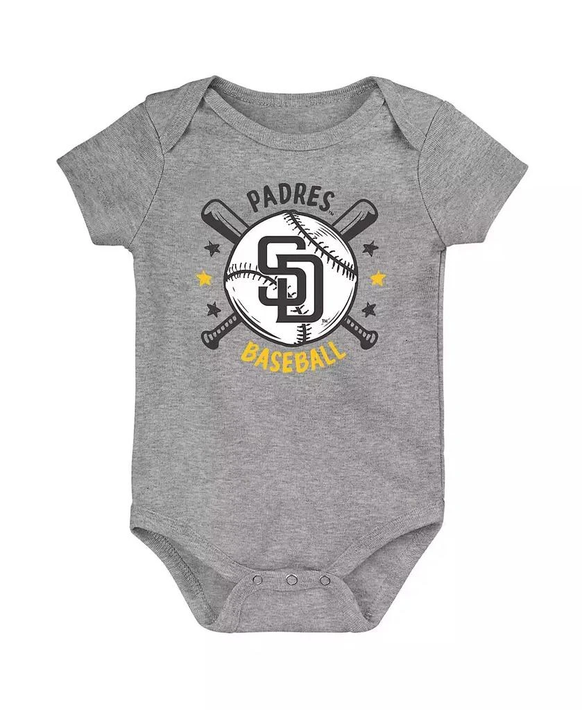 Outerstuff Newborn San Diego Padres Batter Up Bodysuit 3-Pack 2