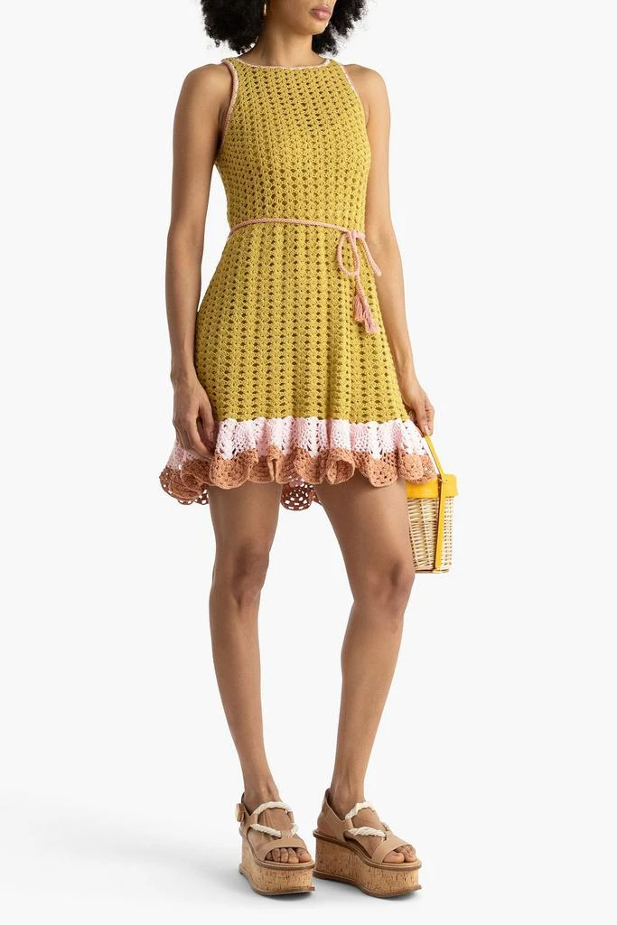 Zimmermann Ruffled crocheted cotton mini dress 2