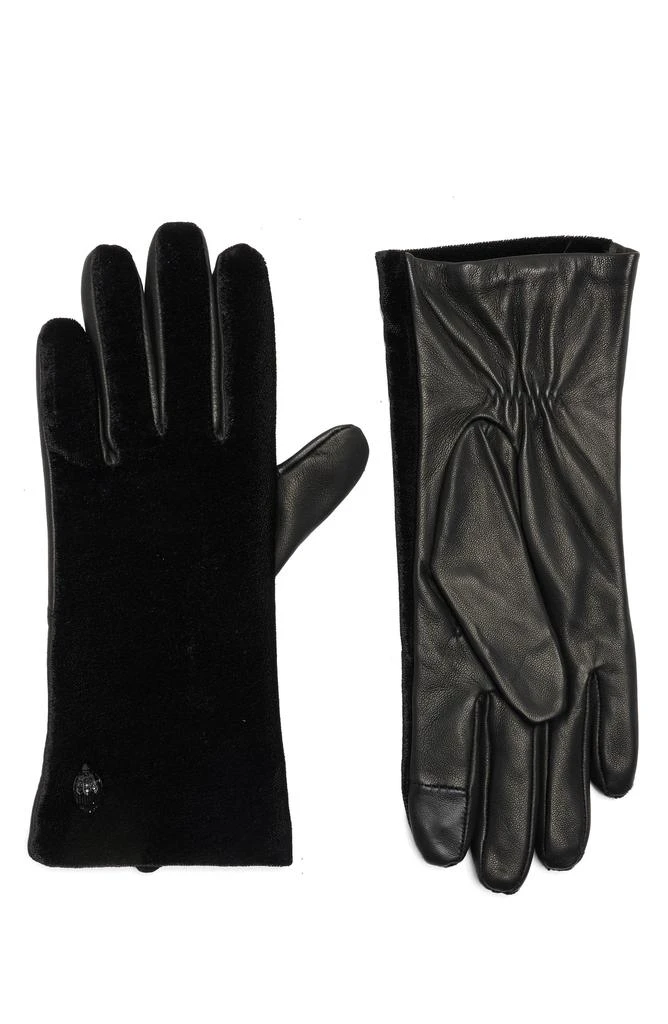 Kurt Geiger Velvet 
Leather Gloves