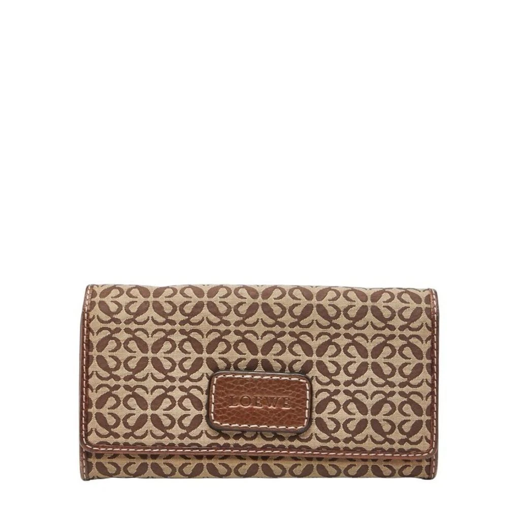 Loewe Canvas Leather Long Wallet (Tri-Fold) (Pre-Owned)