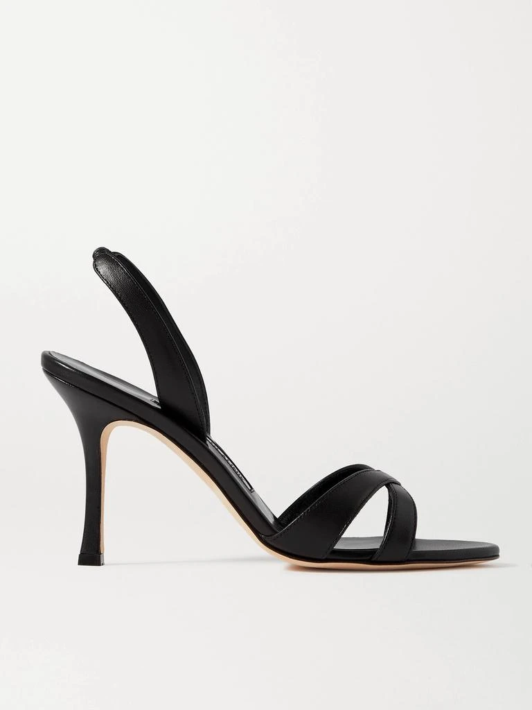 Manolo Blahnik Callasli 90 皮革露跟凉鞋  - IT36 1