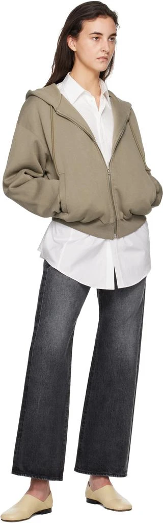 AURALEE Taupe Smooth Soft Sweat Hoodie 4