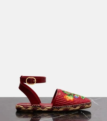 Valentino Bribri raffia and leather espadrilles 4
