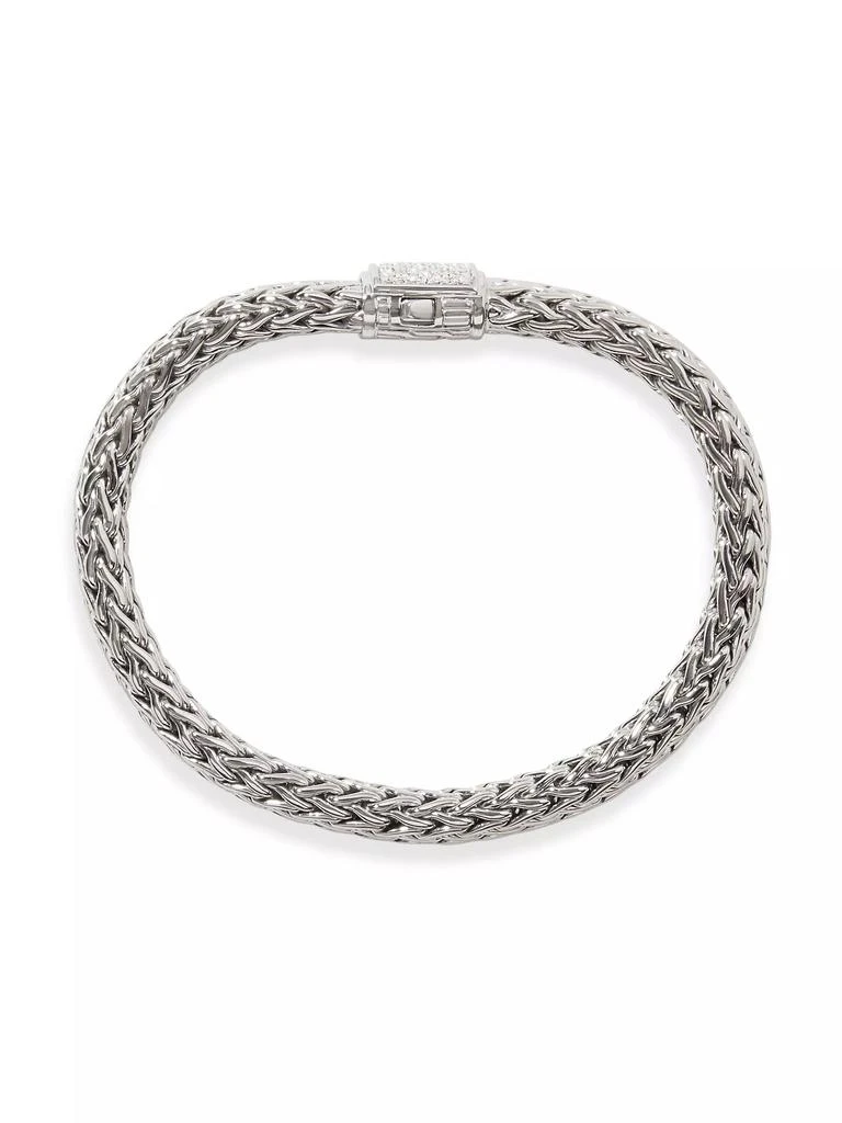 John Hardy Classic Chain Sterling Silver & 0.24 TCW Diamond Bracelet 7