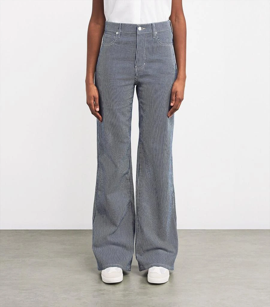 VERONICA BEARD Crosbie Striped Wide-Leg Jeans 3