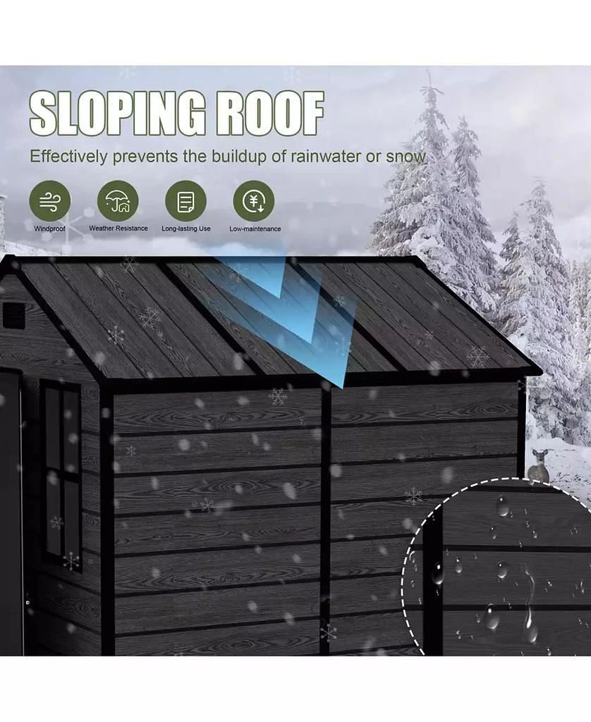 Streamdale Furniture Streamdale 6x6 Resin Storage Shed - Waterproof, UV Proof 3