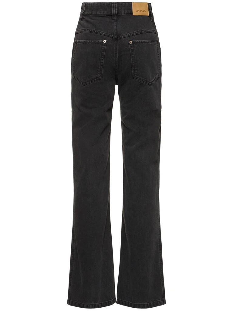 ISABEL MARANT Brinley Cotton Denim Jeans W/buckles 3