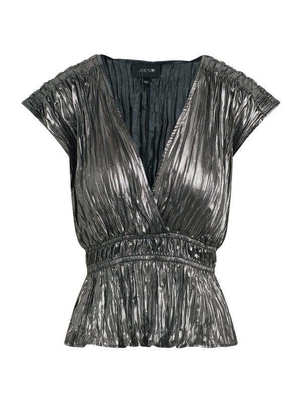 metallic peplum top
