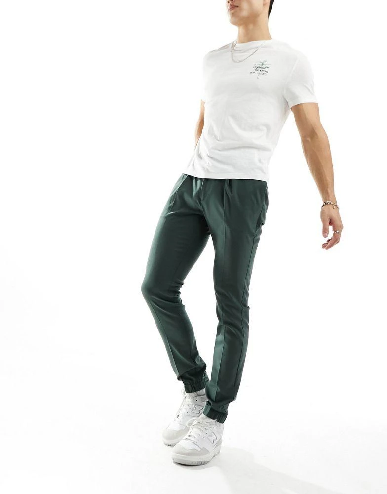 ASOS ASOS DESIGN smart skinny joggers in green 1