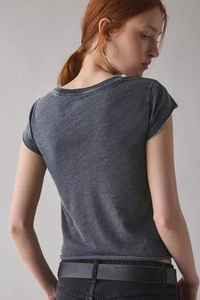 BDG BDG Binx Raw-Edge Cropped Baby Tee 4