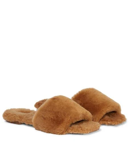 AEYDE Anna shearling slides 1