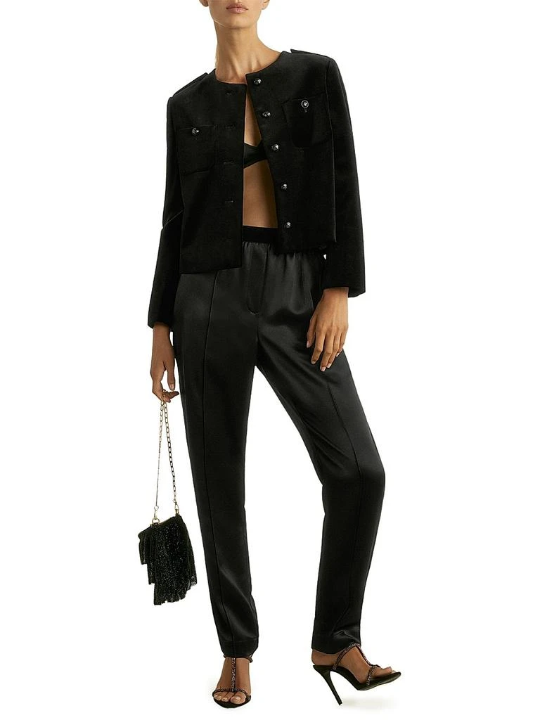 REISS Elea Satin Tapered Trousers 2