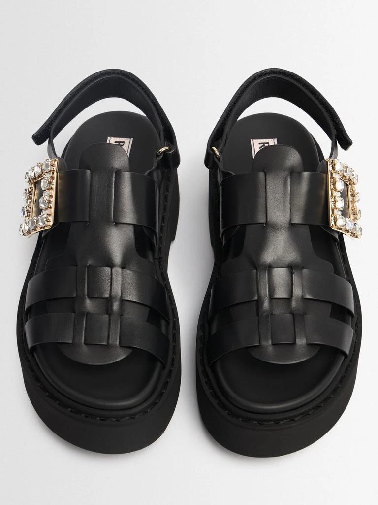 Roger Vivier Viv Rangers High Strass Leather Sandals 2