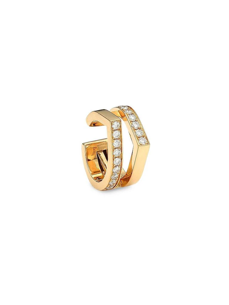 Repossi Antifer 18K Rose Gold & Diamond 2-Row Single Ear Cuff 1