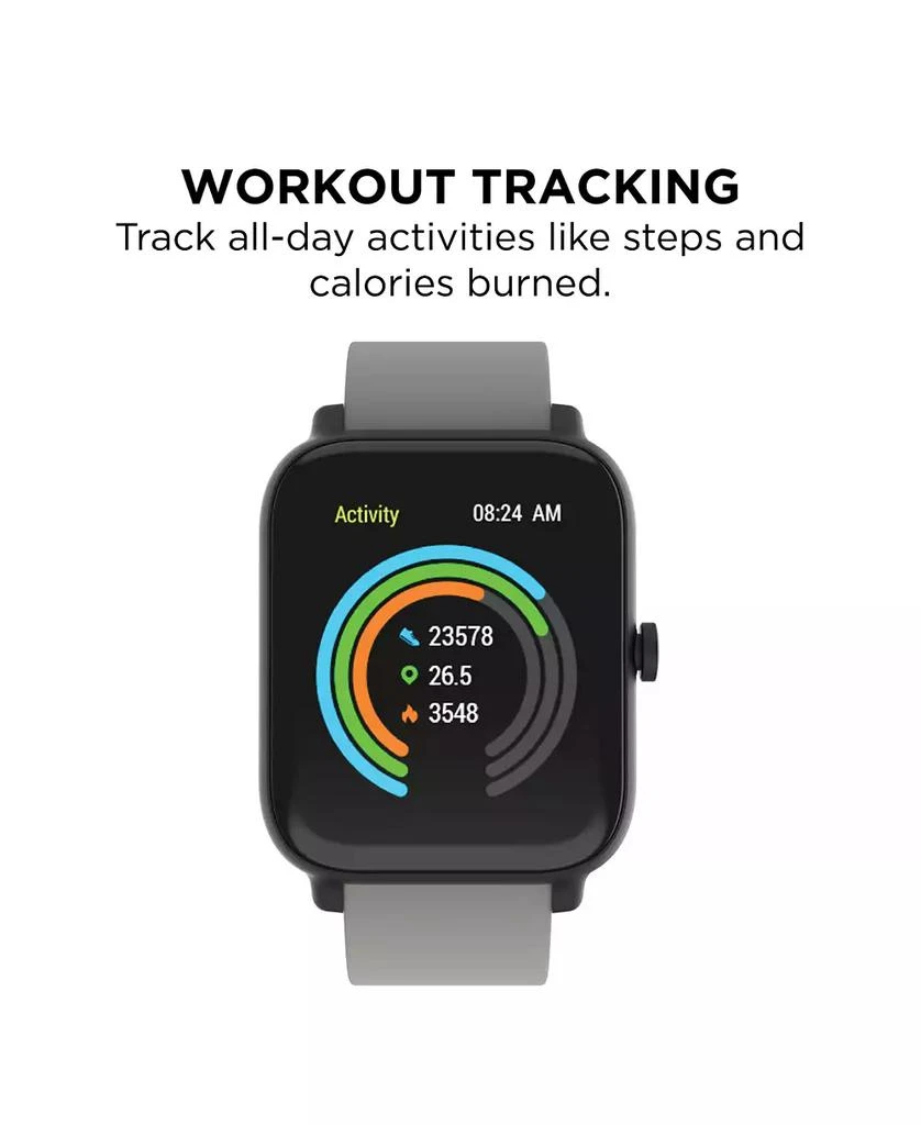 24/7 EVO Unisex Gray Silicone Strap Smartwatch 37.5mm 4