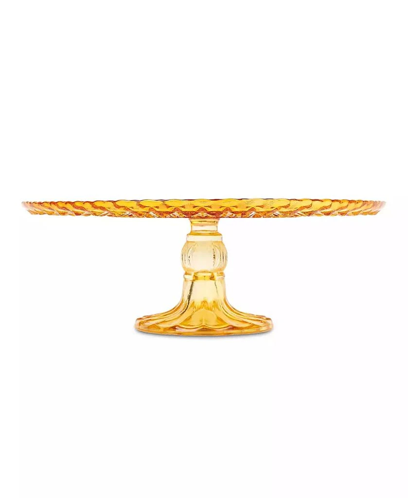 Amici Home Rochester Footed Glass Cake Stand - Amber 2