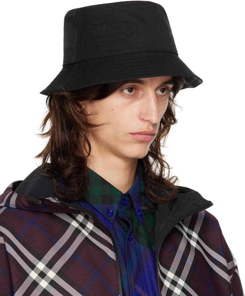 Burberry Black Cotton Blend Bucket Hat 2
