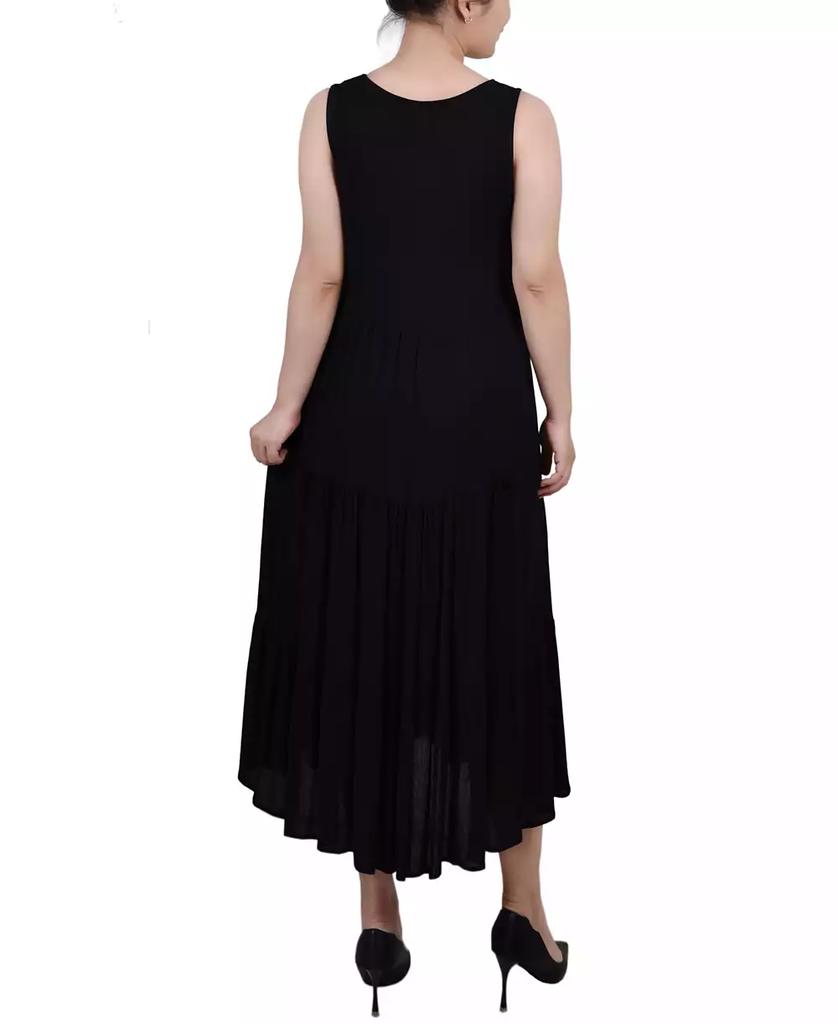 NY Collection Petite Sleeveless Surplice Tiered Dress