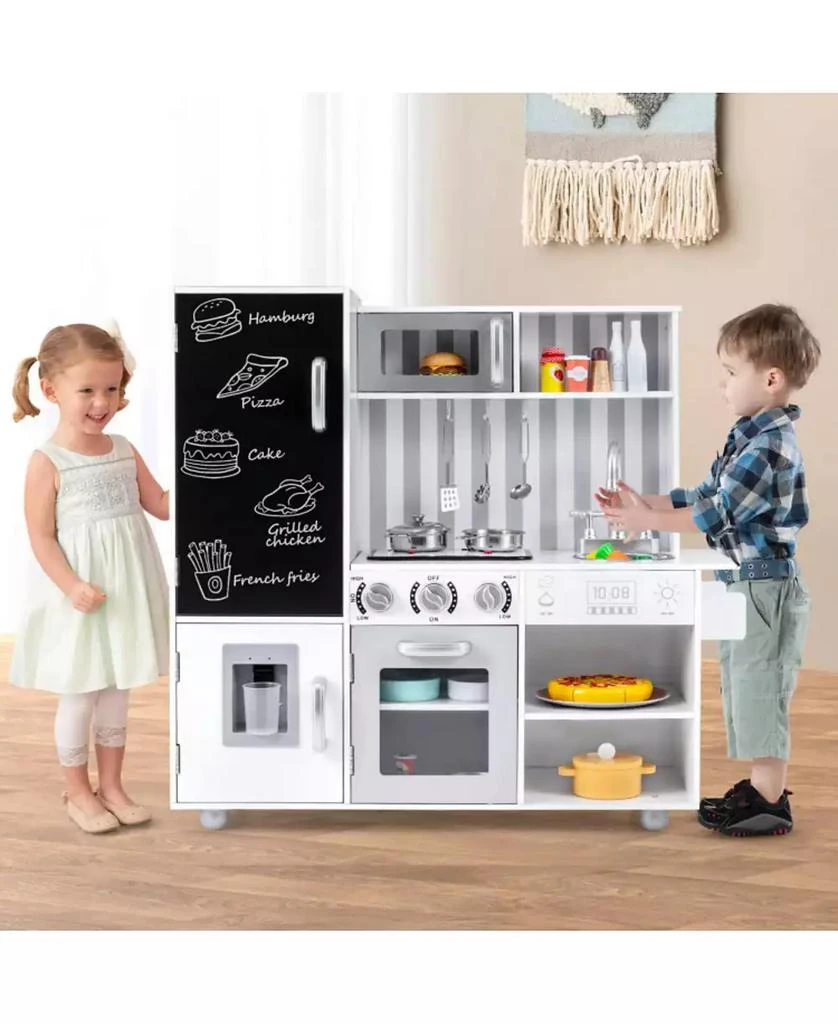 SUGIFT Pretend Play Kitchen for Kids with Real Sounds and Lights 2