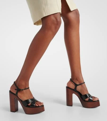Yves Saint Laurent Bianca 85 leather platform sandals 4