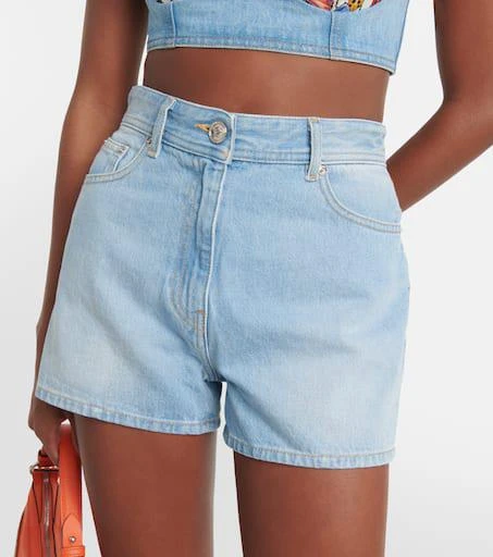 Versace Printed denim shorts 4