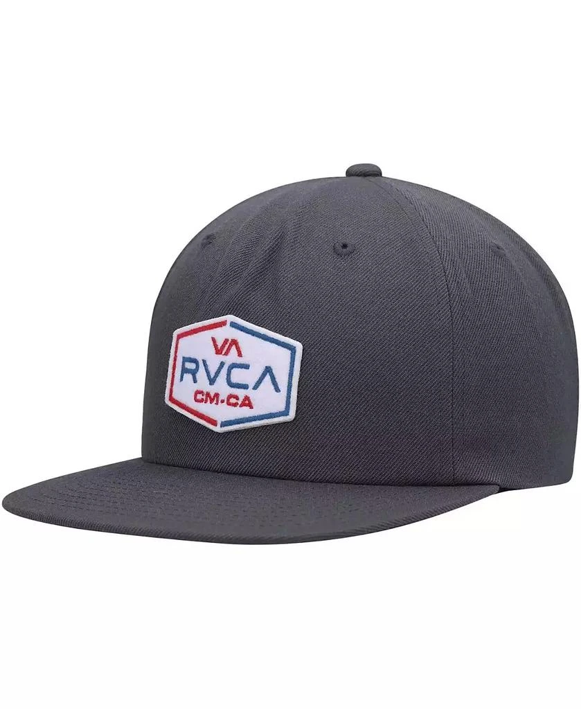 RVCA Men's Charcoal Layover Snapback Hat 1