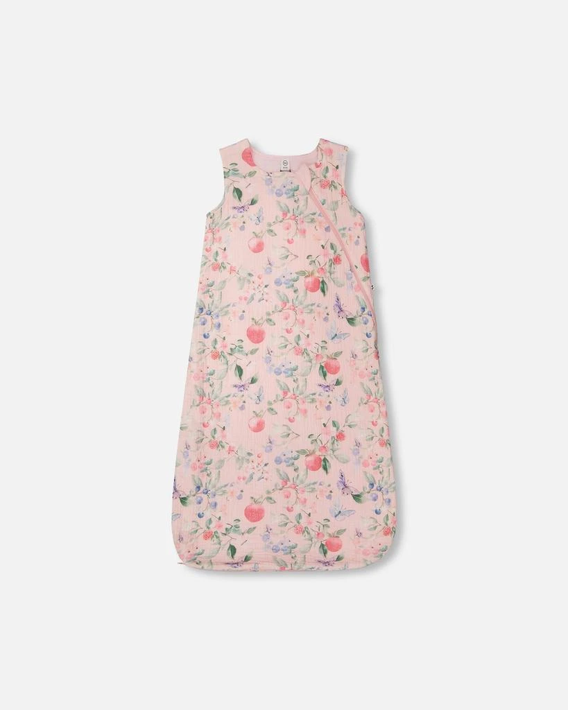 Deux par Deux Cotton Jersey Muslin Sleep Sack Pink Printed Berries