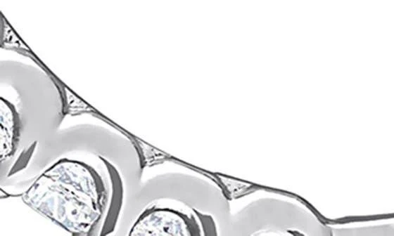 DELMAR Sterling Silver Created White Sapphire Hoop Earrings 3