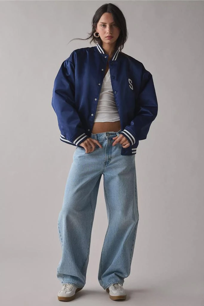 House Of Sunny House Of Sunny Satin Club Varsity Bomber Jacket 1