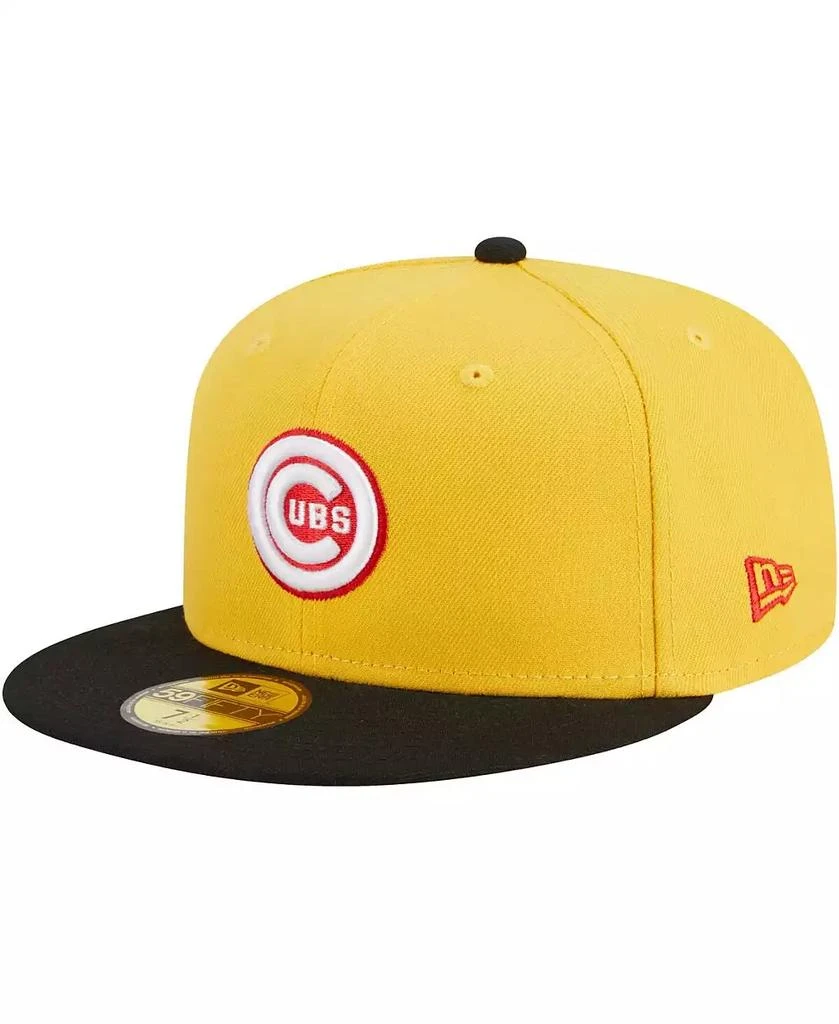 New Era Men's Yellow, Black Chicago Cubs Grilled 59FIFTY Fitted Hat 3