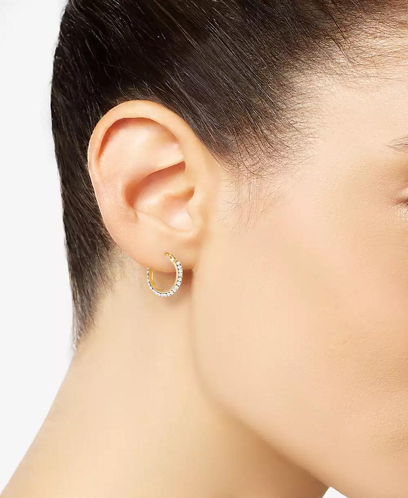 Macy's Crystal Hoop Earrings in 10k Yellow Gold