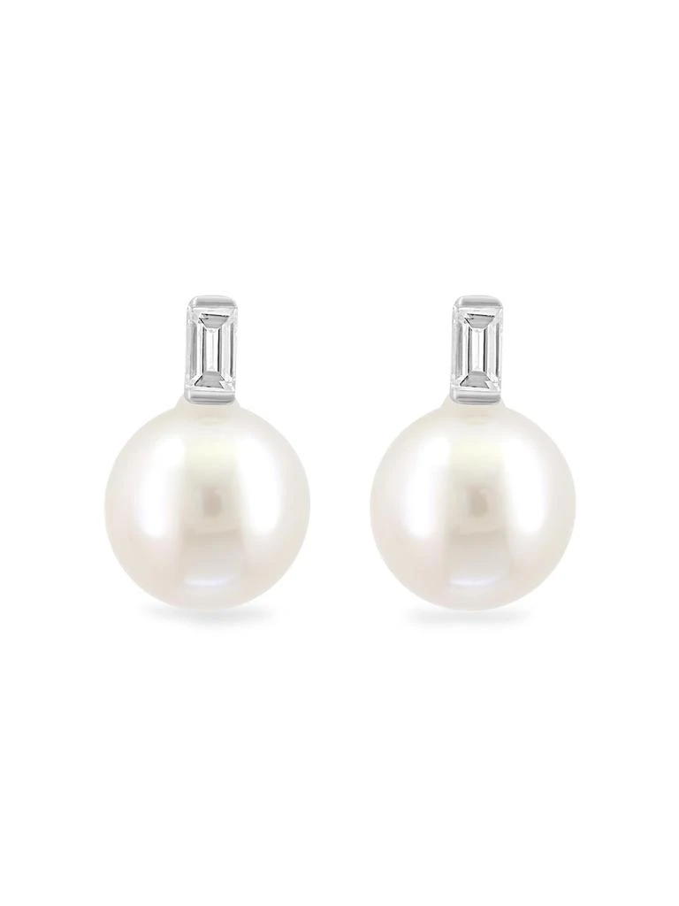 Effy 14K White Gold, 7MM Freshwater Pearl 
0.11 TCW Diamond Stud Earrings 2