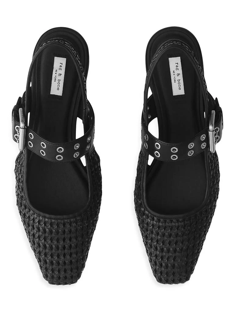 Rag & Bone Astra Cotton Woven Slingback Flats 3