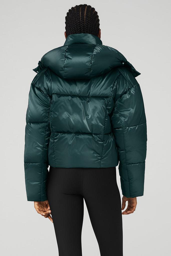 Alo Pearlized Pristine Puffer - Midnight Green