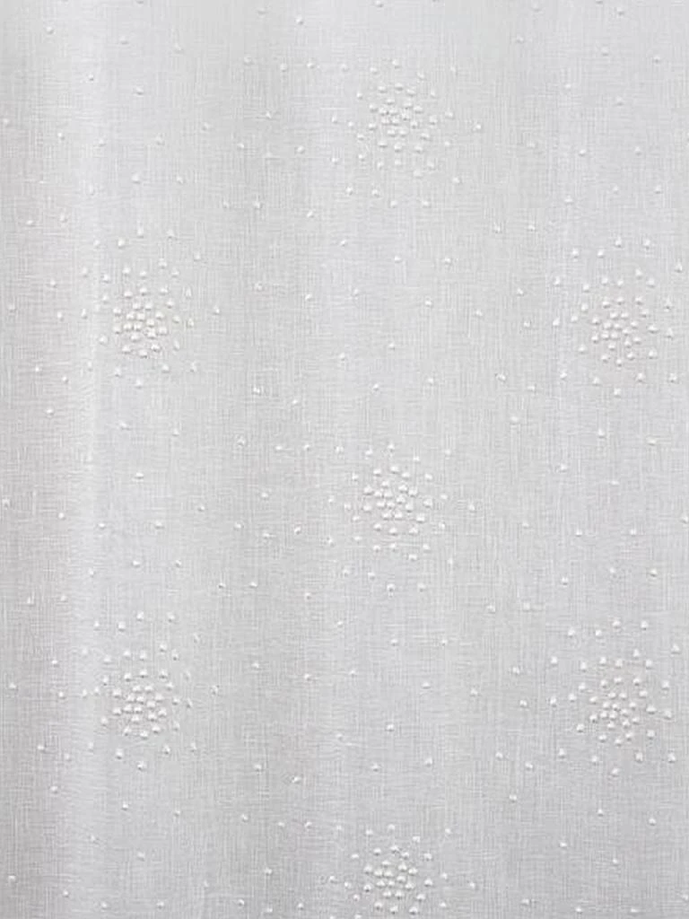 Callisto Home Iris Embroidered Ivory Linen Curtain Panel 2